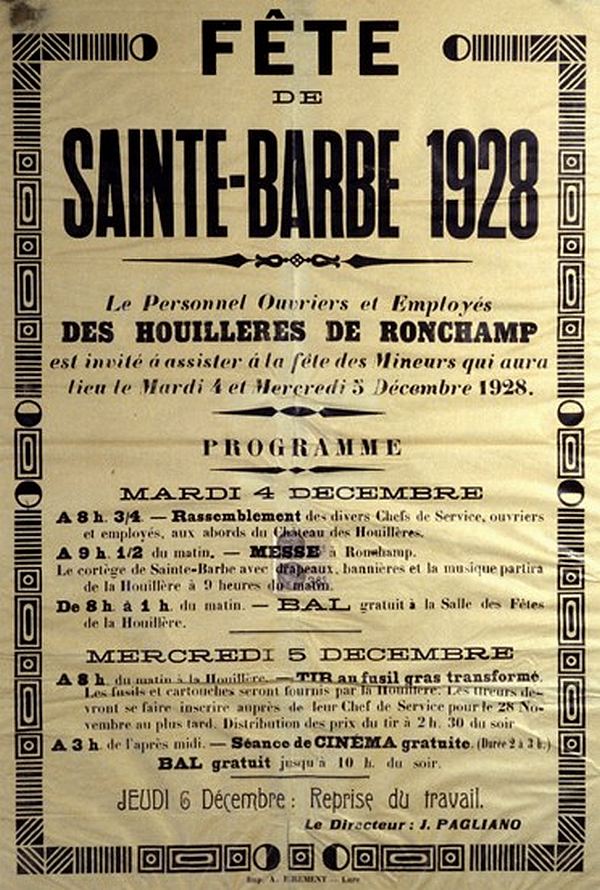 Affiche sainte barbe 1928