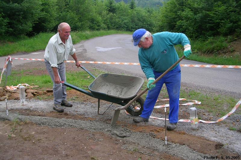 Mise en place du béton