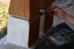 Peinture pieds poteaux
