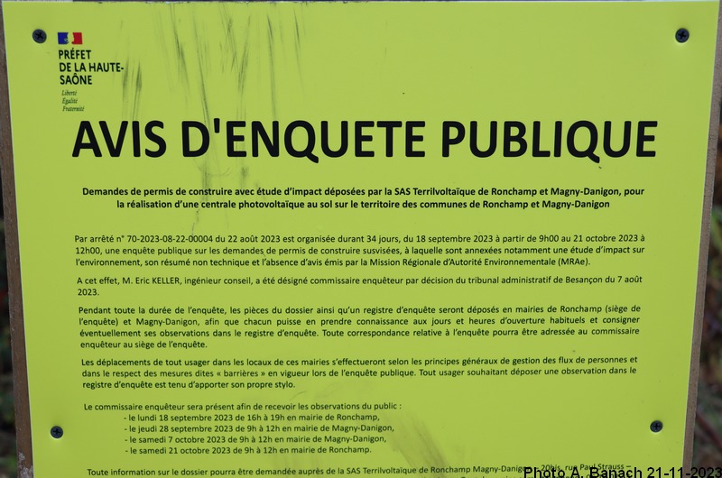 Avis enquête publique