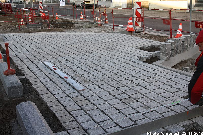 Pose des pavés