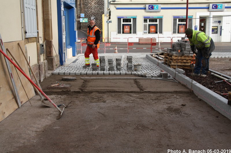 Pose des pavés