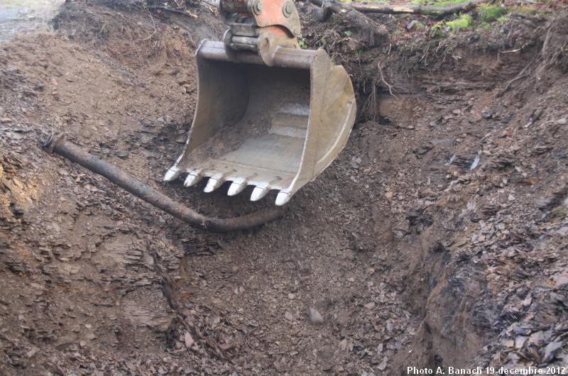 Découverte d'un tuyau de mine