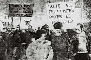 Manifestants à Ronchamp