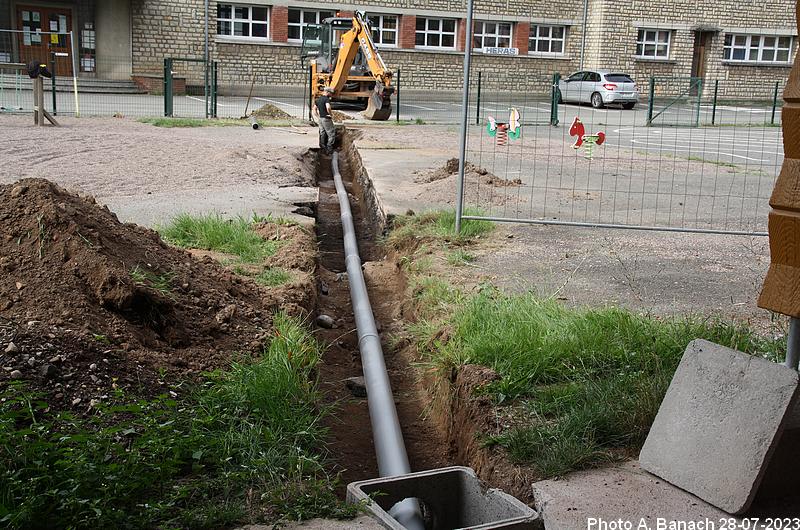 Tranchée pour l'assainissement