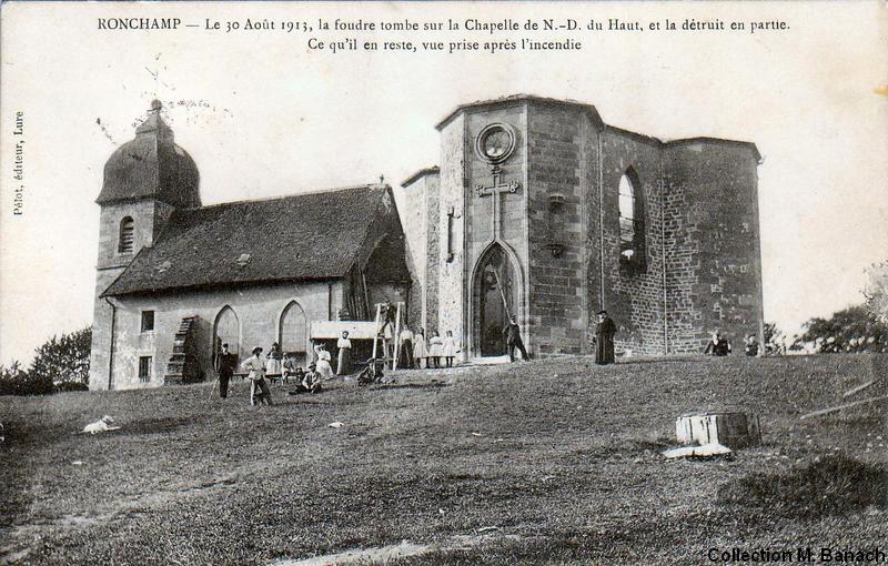 La chapelle après l'incendie