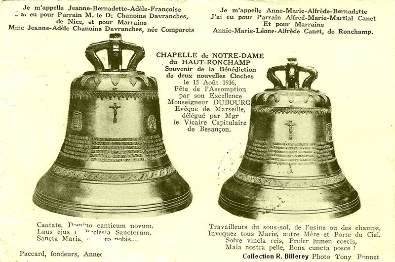 Les deux cloches fondues en 1936