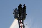 Les pompiers en haut