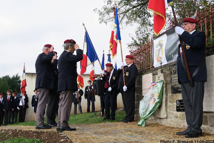 Dépôt de gerbe et salut